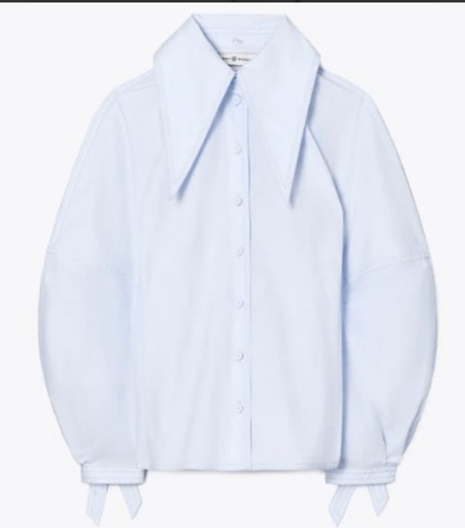 Tory Burch COTTON POPLIN BOW BLOUSE