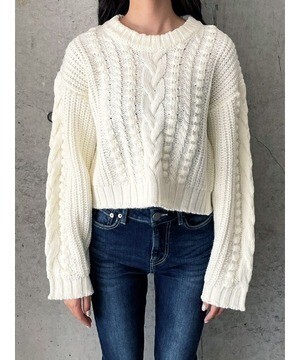 ENVYM ボールCABLE KNIT