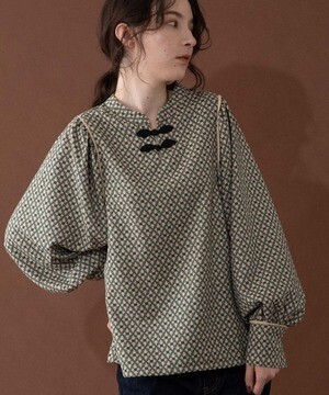 idem geometric china volume blouse