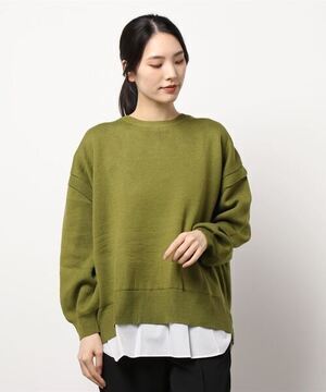 RETRO GIRL バックリボンドッキングニット