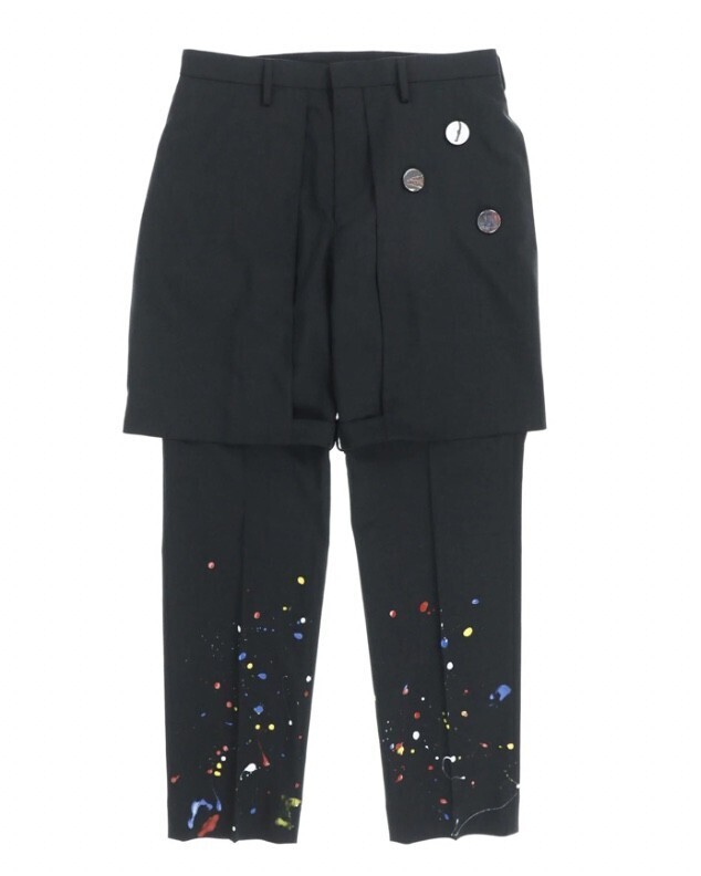 ALMOSTBLACK WOVEN LAYRED SLACKS