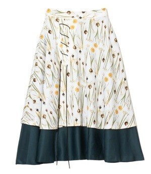 MIKAGE SHIN Flower Bulb Lace-Up Skirt
