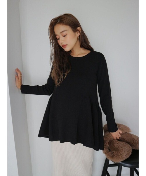 TRUNC 88 Smooth Peplum Knit TOPS
