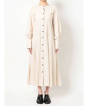 COTORICA リネンライク裾タックワンピース