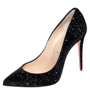 Christian Louboutin Glitter Velvet Pigalle Follies Pointed Toe Pumps