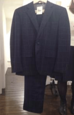 SUIT STYLIST SALON ネイビーウインドーペーン スーツ