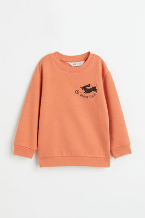 H&M スウェットシャツ　ブリックレッド／ダックスフント