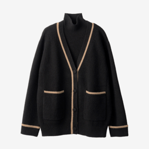 Dolce. レイヤード風ニットカーディガン【black×camel】