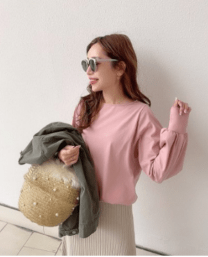 BayBee volume sleeve tops(dusty pink)