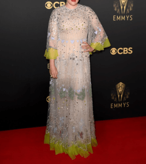 VALENTINO embroidered evening gown with shiny micro beads and sequins