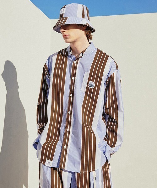 LIBERE THE TALL ST SHIRT セットアップビッグシルエットストライプシャツ / 221248-221249