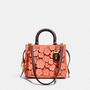 COACH ティーローズ レザー ショルダーバッグ