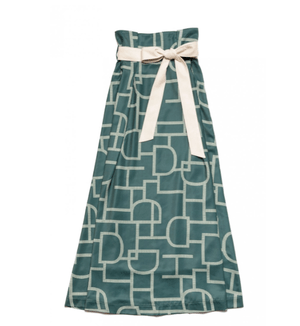 Hdxuly Vintage Print Leather Belt Skirt