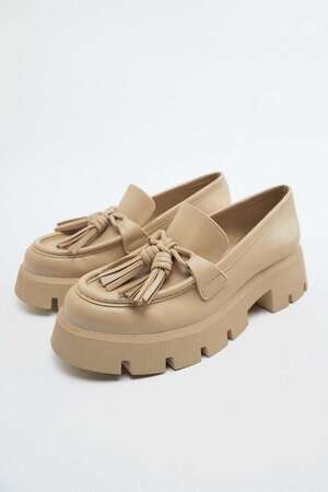 ZARA フラット トラックソール ローファー