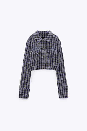 ZARA テクスチャー クロップド ジャケット