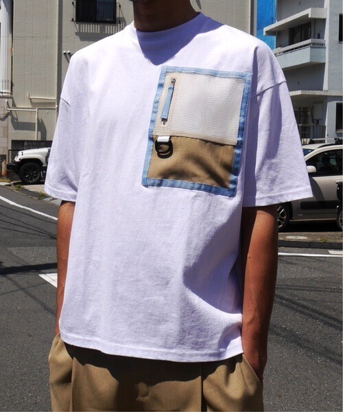 SUPERTHANKS ビッグシルエットメッシュポケットTシャツ(ユニセックス)
