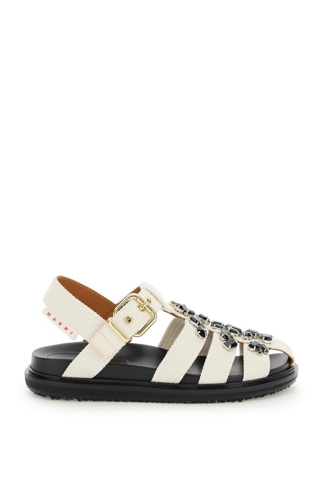MARNI Crystal Embellished Cage Sandals