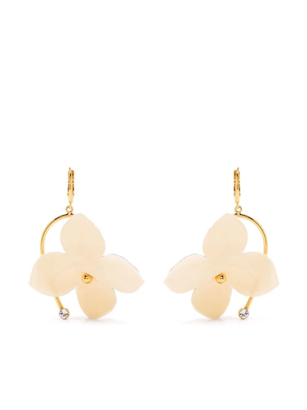 MARNI Crystal-hook Flower Earrings
