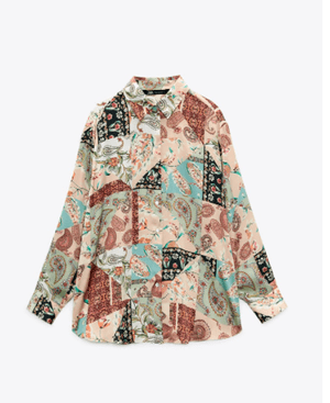 ZARA サテン シャツ