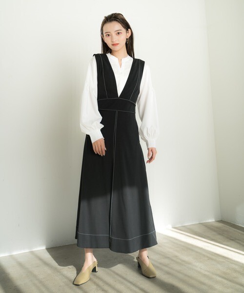 LADYMADE BACKクロスステッチジャンバースカート