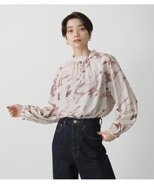 AZUL by moussy MARBLE PATTERN BLOUSE/マーブルパターンブラウス