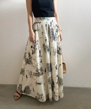 Ameri VINTAGE MEDI MALAGA PLENTIFUL FLARED SKIRT