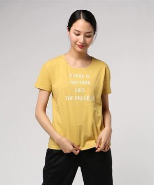 MISCH MASCH 折り返し袖箔プリントTシャツ