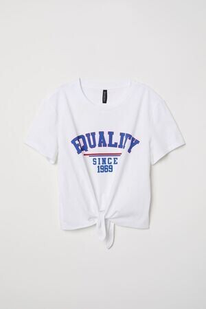 H&M タイフロントTシャツ