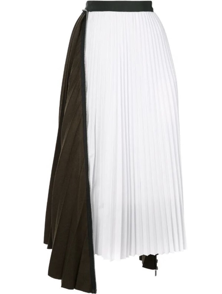 sacai ジップディテール プリーツスカート