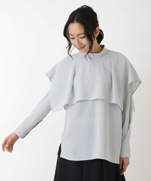 HIROKO BIS 【洗濯機で洗える】ケープデザインブラウス