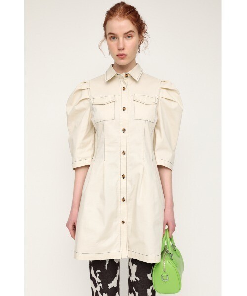SLY FRONT BUTTON TUCK SLEEVE S/OP