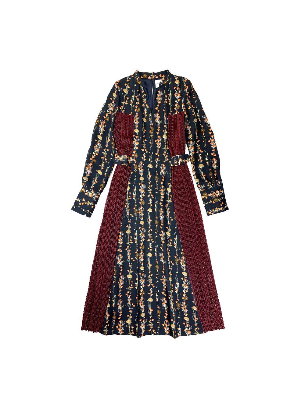 IN-PROCESS Tokyo PRINTED SATIN PLEATED DRESS