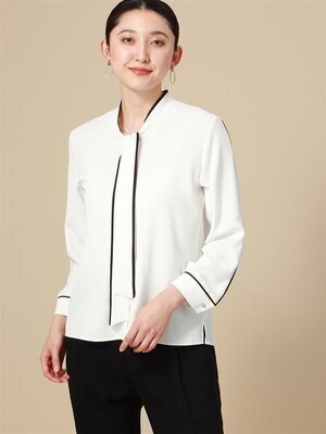 THE SUIT COMPANY ウォッシャブル/アムンゼンジョーゼット ボウタイバイカラーブラウス