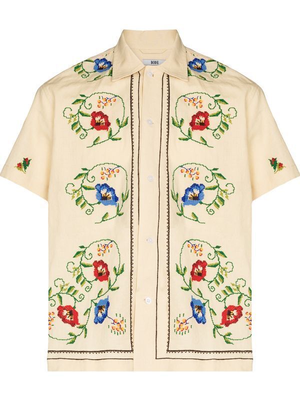 BODE Morning Glory embroidered shirt