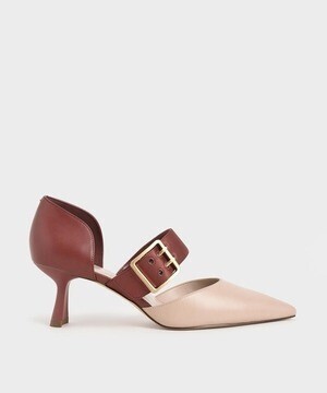 CHARLES & KEITH オーバーサイズドバックル ポインテッドトゥパンプス