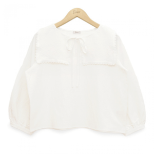 flower square collar blouse