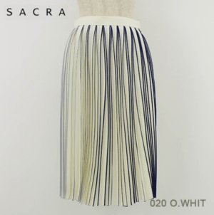 SACRA プリーツバイカラースカート