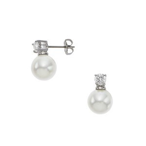 VENDOME BOUTIQUE ベーシック貝パール キュービックジルコニアピアス