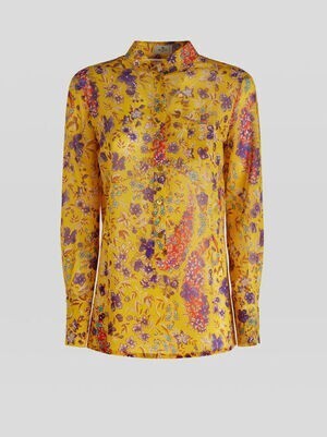 ETRO フローラル シルクジョーゼット シャツ