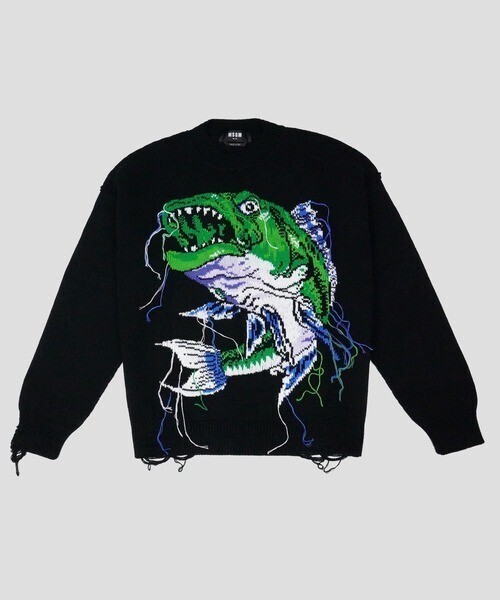 MSGM COSMIC CARPインターシャニット