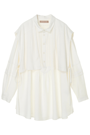 ALEXIA STAM Pin Tuck Round Hem Blouse White