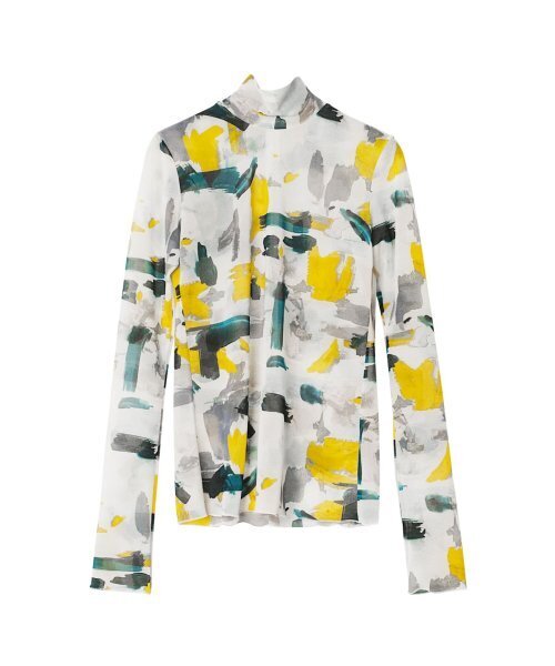 LE CIEL BLEU Art Print Turtle Neck Top