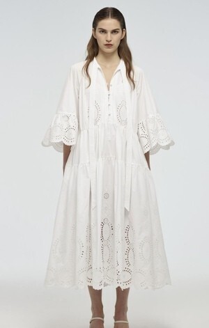 Self-Portrait Broderie Cotton Dress