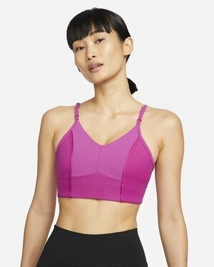 NIKE ヨガ Dri-FIT インディ ライトサポート パッディド ロングライン スポーツブラ