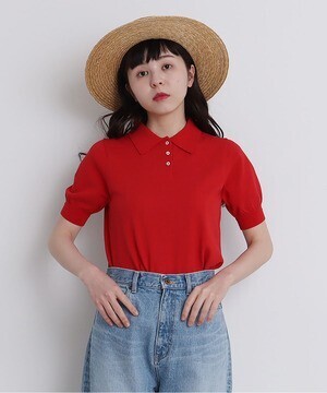 CHILD WOMAN ICE COTTON ニットポロ