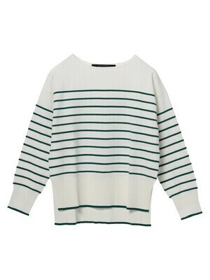 YECCA VECCA クルーネックボーダーニット