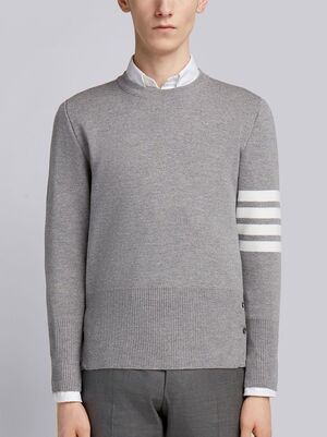 THOM BROWNE ファインメリノウール 4BAR クルーネックプルオーバー