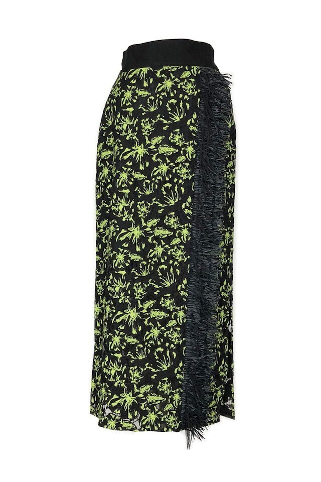 EBONY Flower Lace Fringe Skirt