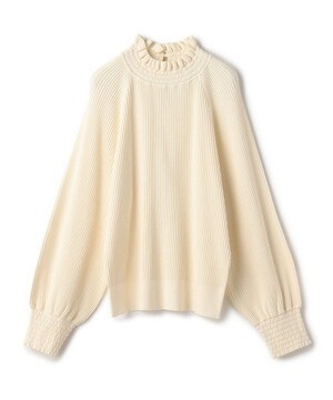 LE SOUK HOLIDAY フリルネックニットプルオーバー