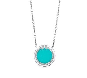 Tiffany ダイヤモンド ＆ ターコイズ サークル ペンダント
